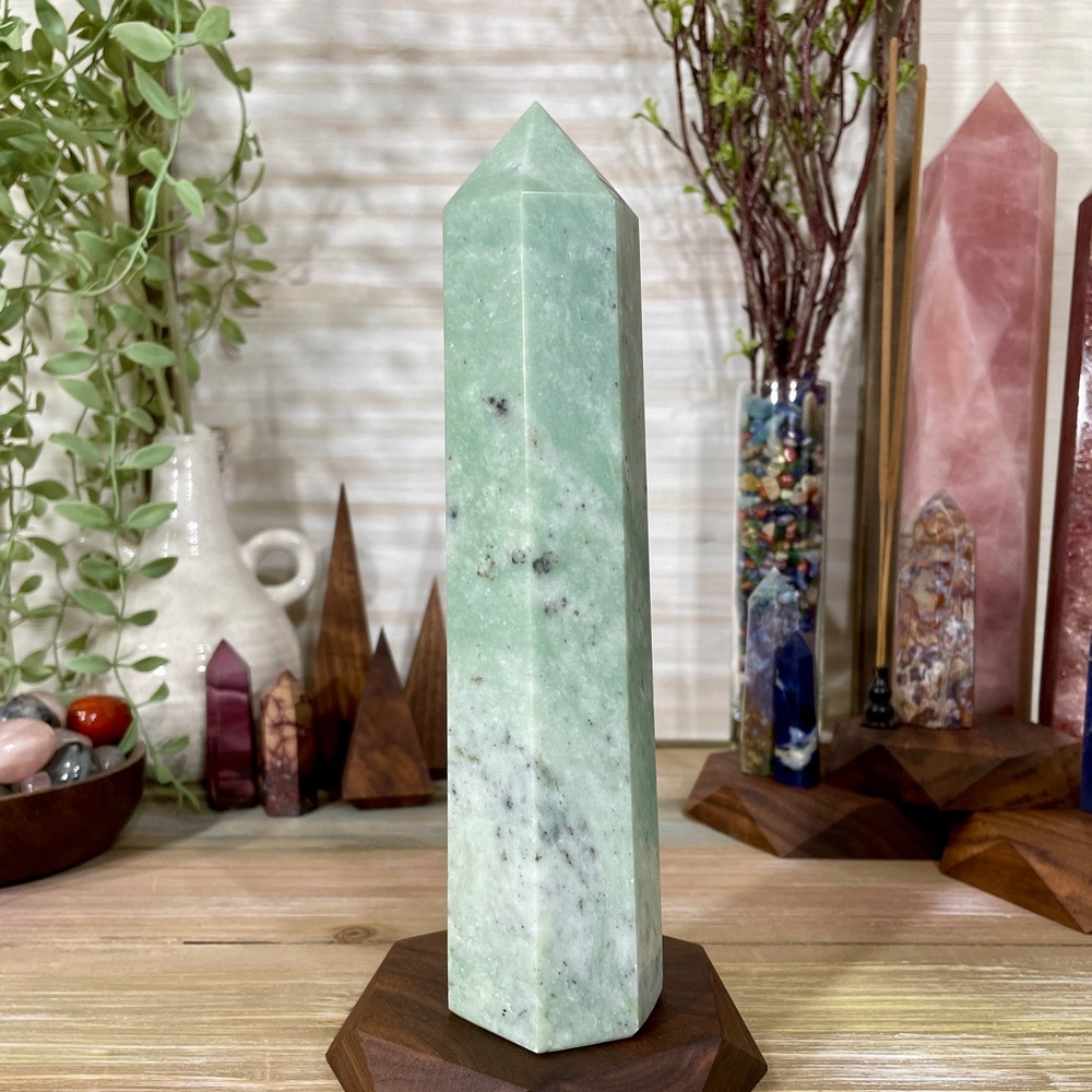 0578 Dendritic Jade Crystal Tower - Large 7-3/4 Inches Tall